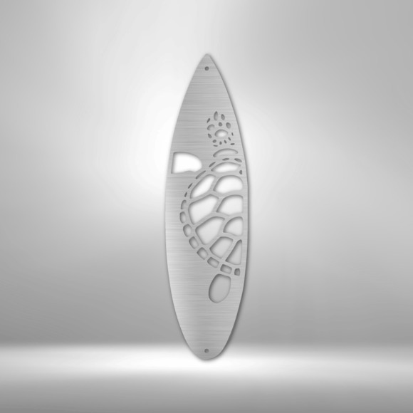 Surf Board Turtle Steel Sign Laser Cut Powder Coated Home & Office Metal Wall De
